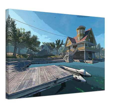 Canvas Painting "Lake House"