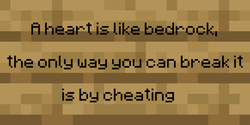 Minecraft Sign "Bedrock = Relationship"