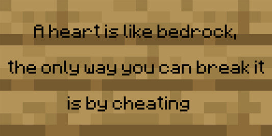 Minecraft Sign "Bedrock = Relationship"